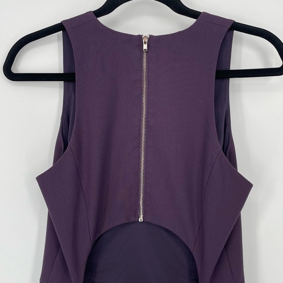 Elizabeth And James Purple Sleeveless V-Neck A-Line Pleated Skater Mini Dress 6 - Picture 3 of 10